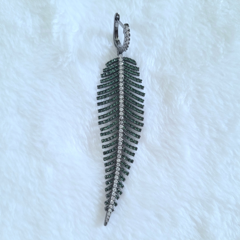 Eye👁 Candy🍭 Los Angeles🏙 "Caleen" Green💚 Feather🪶 Earrings - Picture 5 of 16